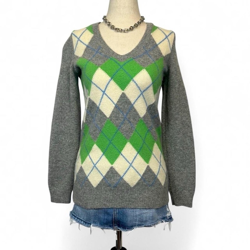 Vintage Y2K GAP Arglye Print Wool Sweater Women's Small Preppy Academia‎ Indie